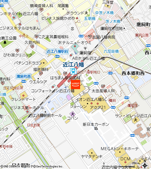 イオン近江八幡店付近の地図